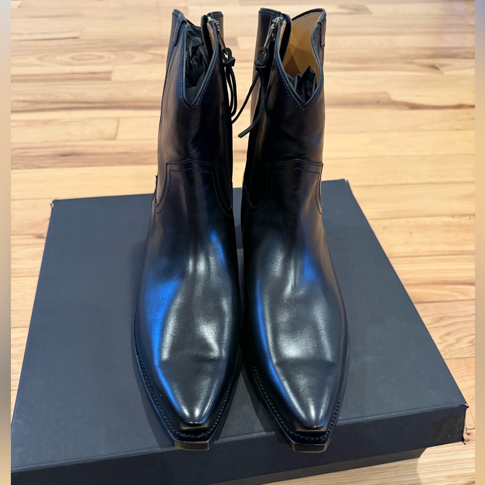 R13 Black Cowboy Ankle Boots